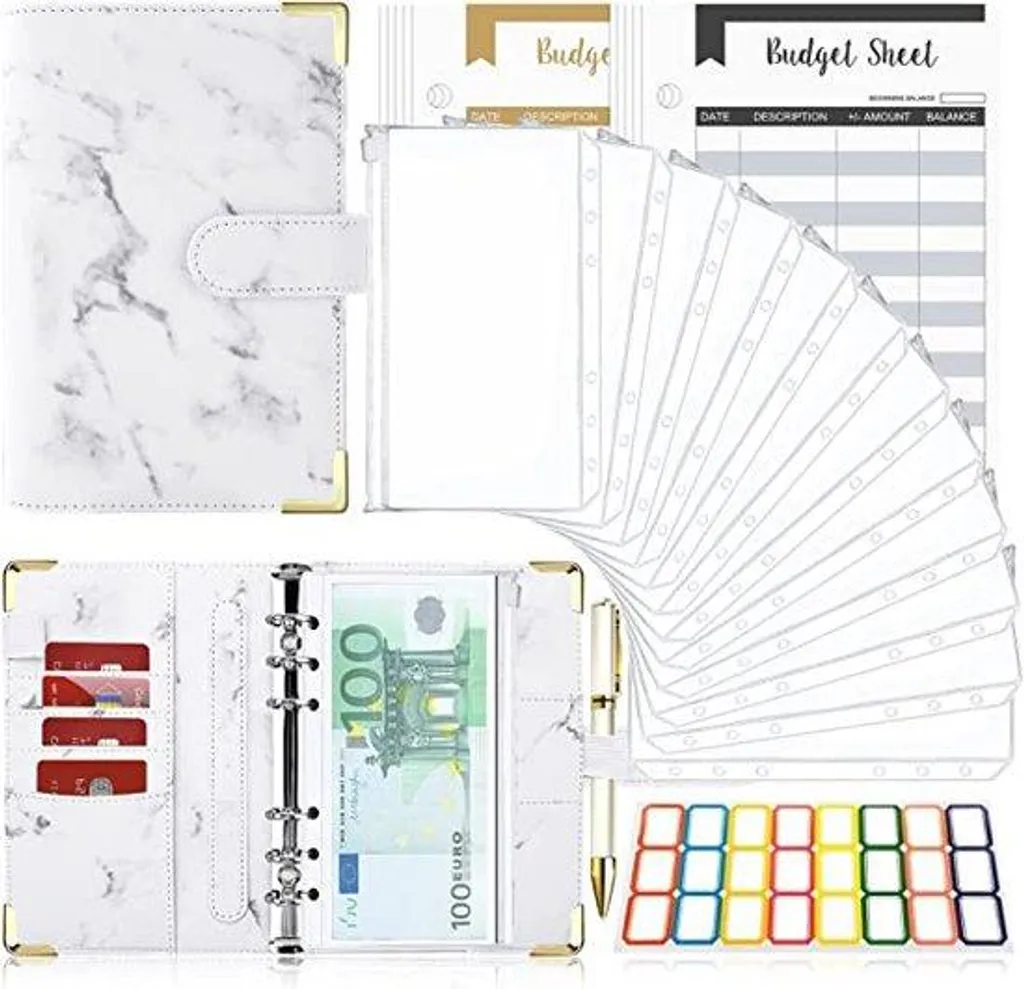 Organiseur financier à pochettes zippées et classeur budget complet