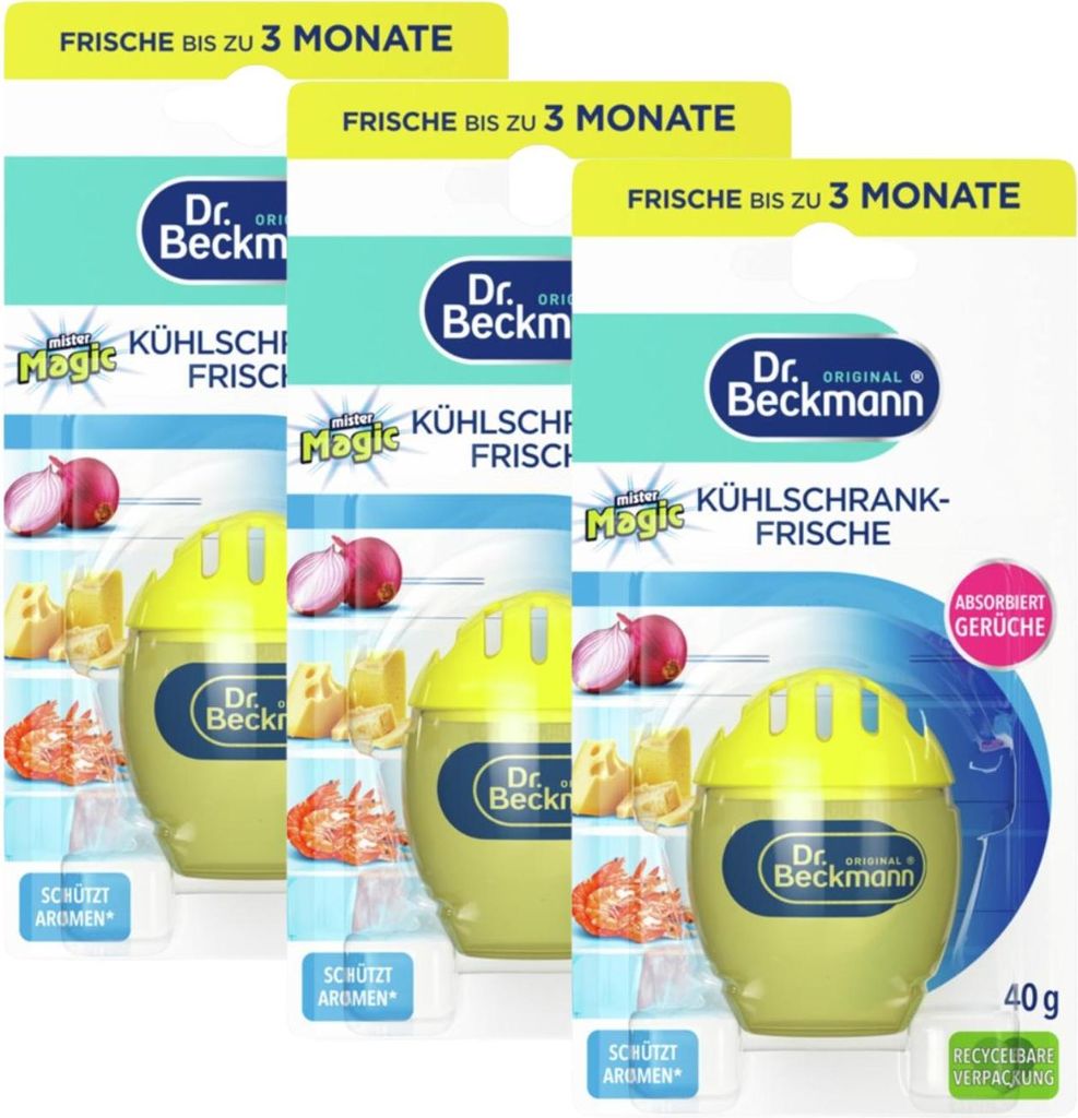3x Dr.Beckmann Kühlschrank Frische Ei Limonen-Extrakt 40g