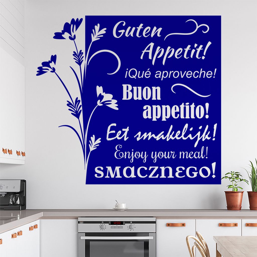 Guten Appetit Nr. 2 Wandtattoo in 6 Größen - Wandaufkleber Wall Sticker - Dekoration, Küche, Wohnzimmer, Schlafzimmer, Badezimmer