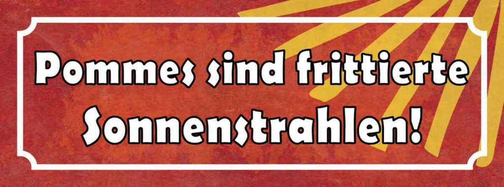 vianmo Holzschild 10x27 cm Pommes frittierte Sonnenstrahlen Essen Trinken