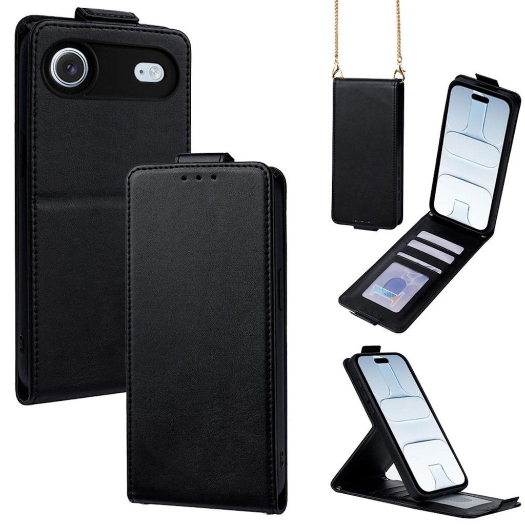 Handy Hülle Klapphülle für Apple iPhone 17 Air Flip Case mit Kartenfach Schwarz