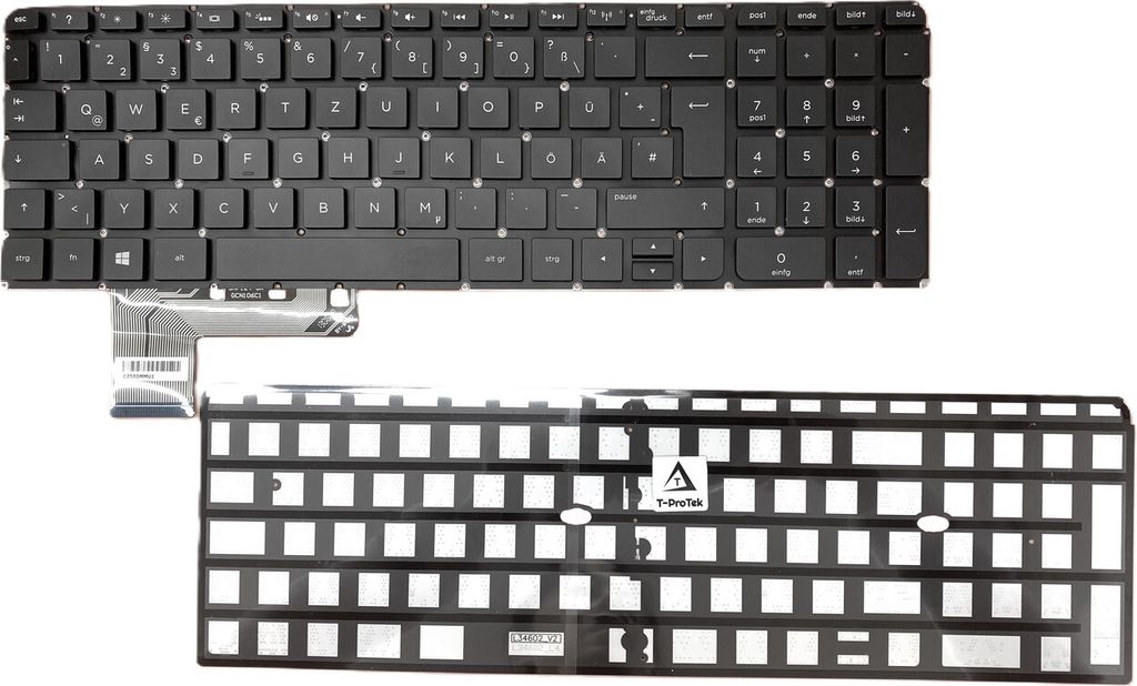 DE - Tastatur mit Beleuchtung ohne Rahmen kompatibel für HP Envy M6-k012DX, M6-k015DX