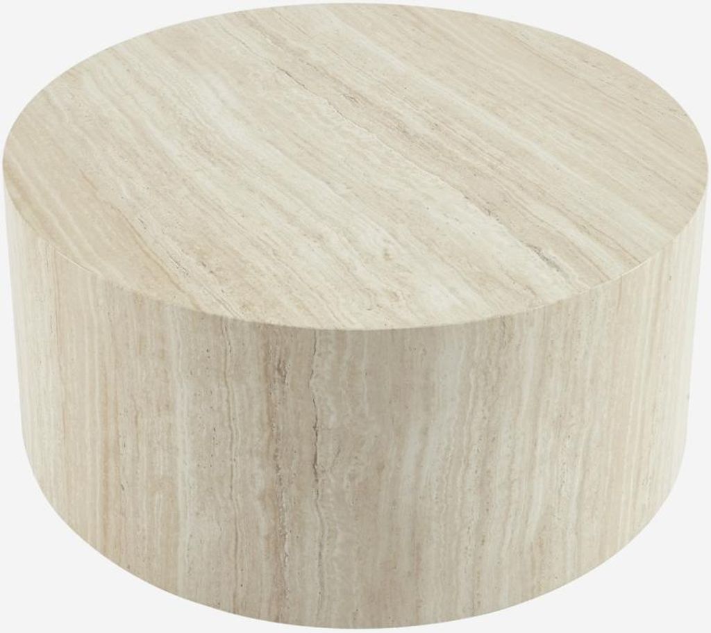 sweeek - Runder Couchtisch - Travertinlook Produktbild 