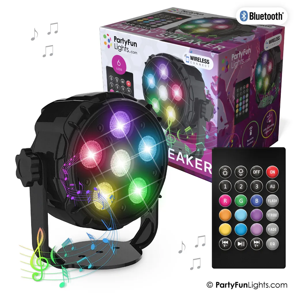 Enceinte de Fête Lumineuse 6 LED PAR pour Anniversaire et Soirée à Domicile