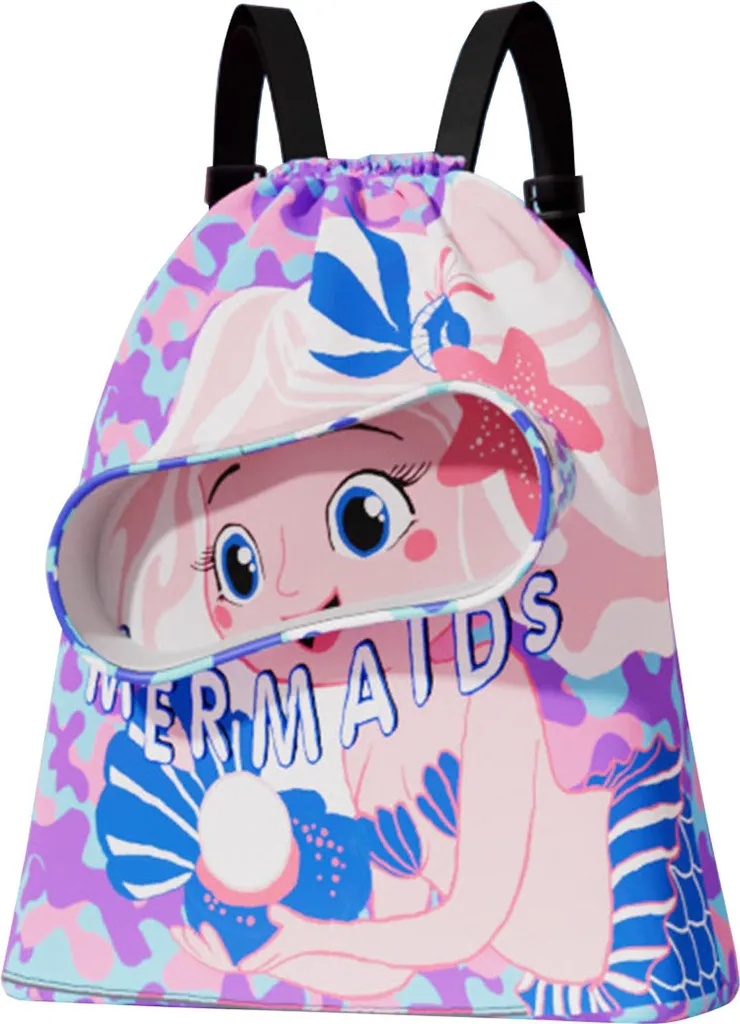 Borsa Mare e Piscina Bambina Sirenetta Viola: Sacca Impermeabile