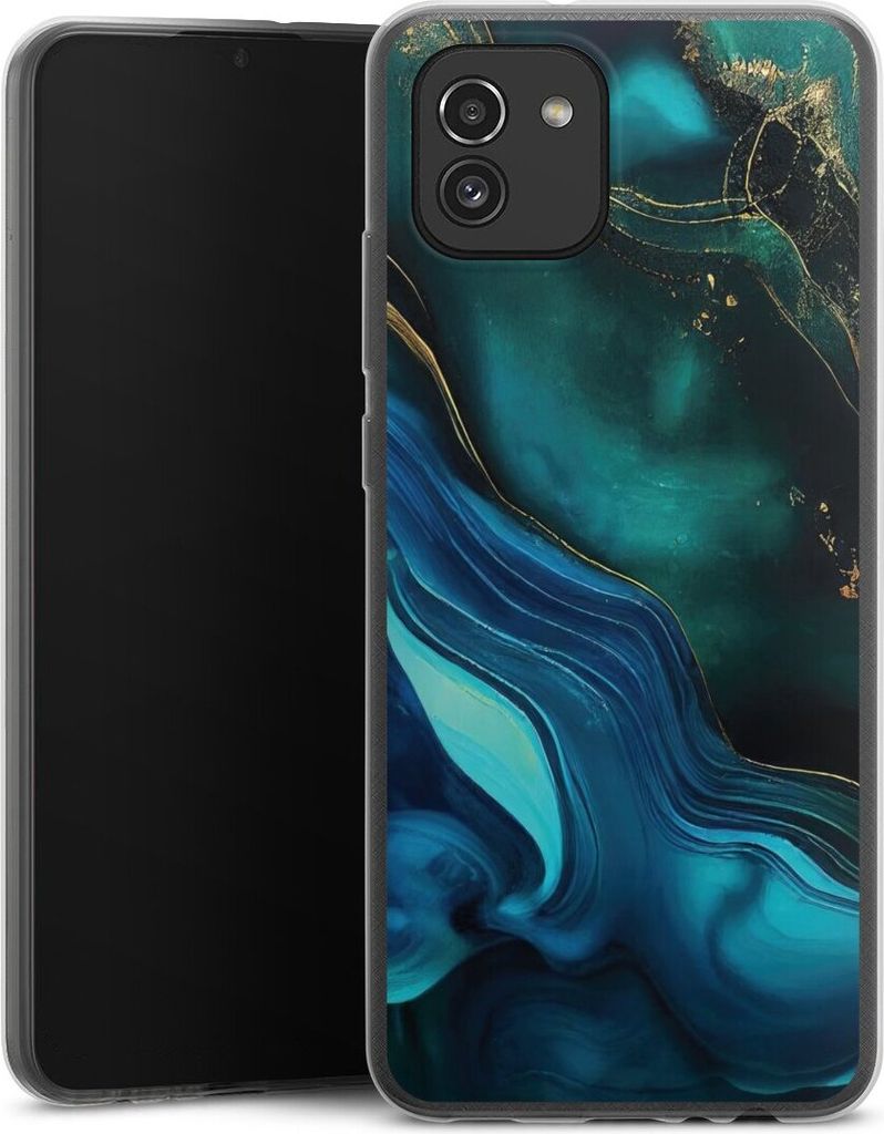DeinDesign Slim Hülle für Samsung Galaxy A03 Silikon Case Ultra Dünn Handyhülle Art Farbverlauf Marmor
