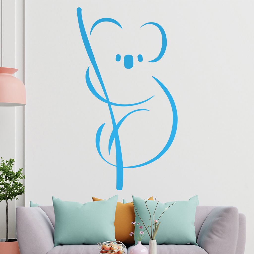 Koala Linien Wandtattoo in 6 Größen - Wandaufkleber Wall Sticker - Dekoration, Küche, Wohnzimmer, Schlafzimmer, Badezimmer