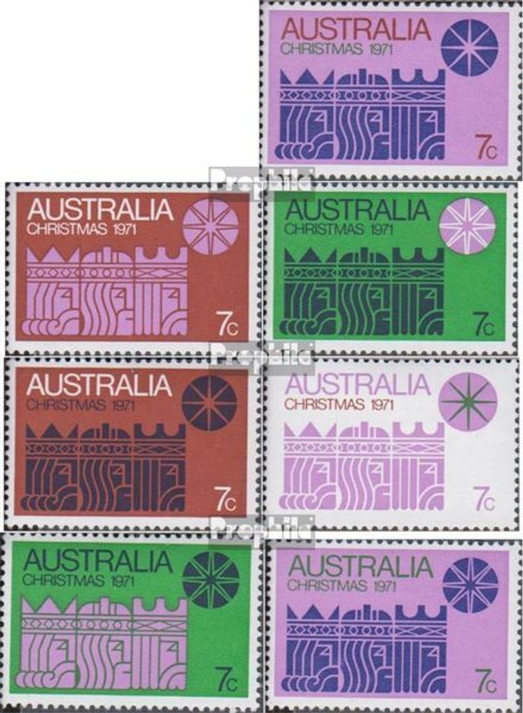 Briefmarken Australien 1971 Mi 479-485 (kompl.Ausg.) postfrisch Weihnachten