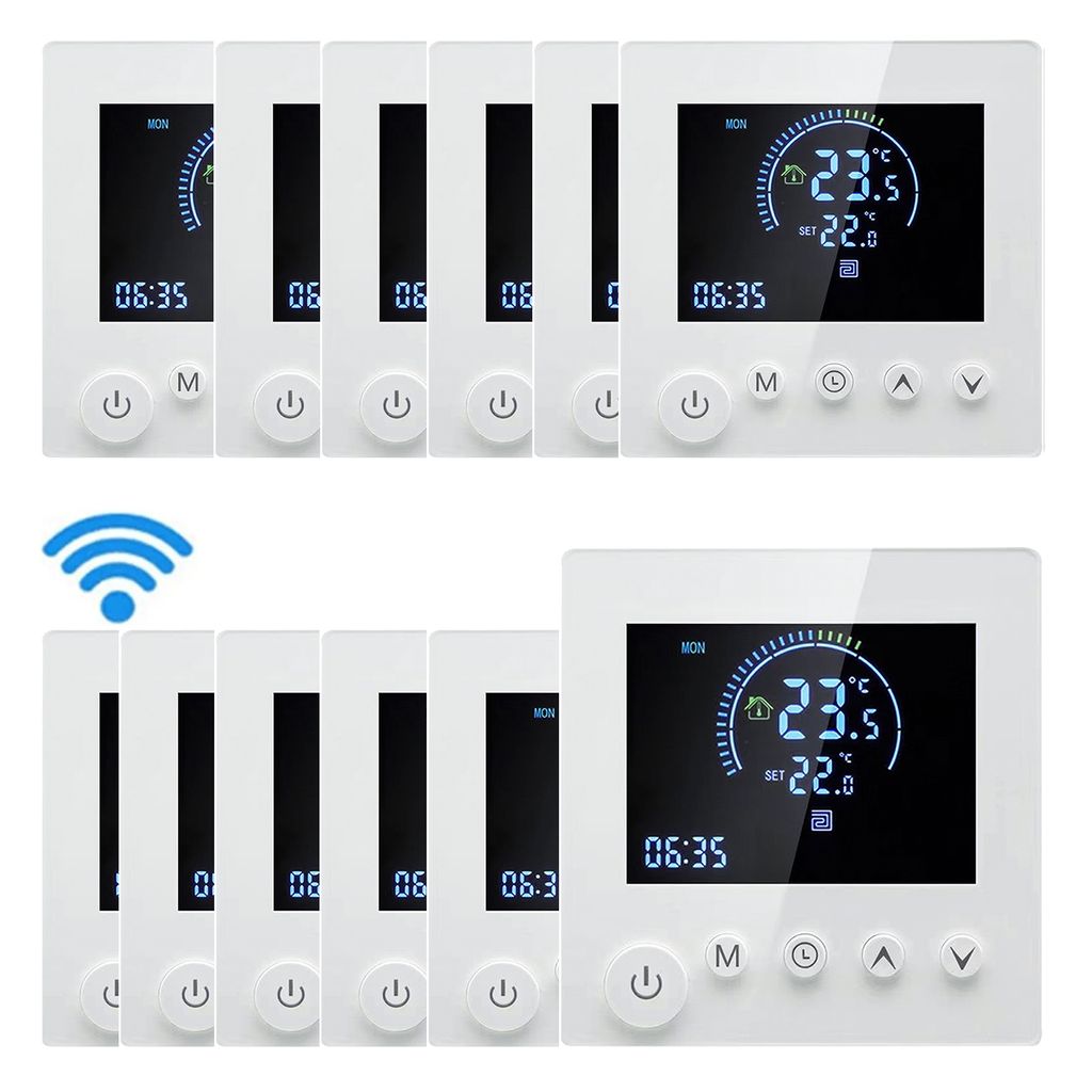 12X Tuya Smart WiFi Wandthermostat, programmierbare Fernbedienung, NTC-Sensor, Digital LCD Raumthermostat Thermostat fuer 16A Elektrische Heizung W...