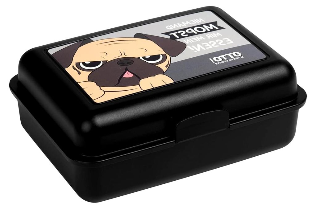 Bastian Bielendorfer Brotdose mit Trennwand 17,5x12,8x6,9 cm, Schwarz, Lunchbox