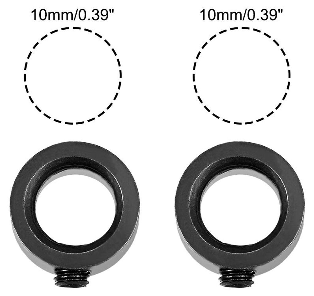 Bohr Stopp fš¹r 10 mm Bohrung, Bohrer Tiefen Halter, Stell Schrauben Stil, Schwarz Oxidierter Kohlenstoffstahl, Packung mit 2