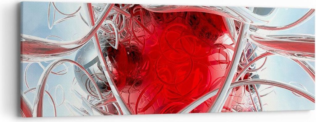Bild auf Leinwand - Leinwandbild - Abstrakt zusammensetzung 3d grafiken - 90x30cm - Wand Bild - Wanddeko - Leinwanddruck - Bilder - Kunstdruck - Le...