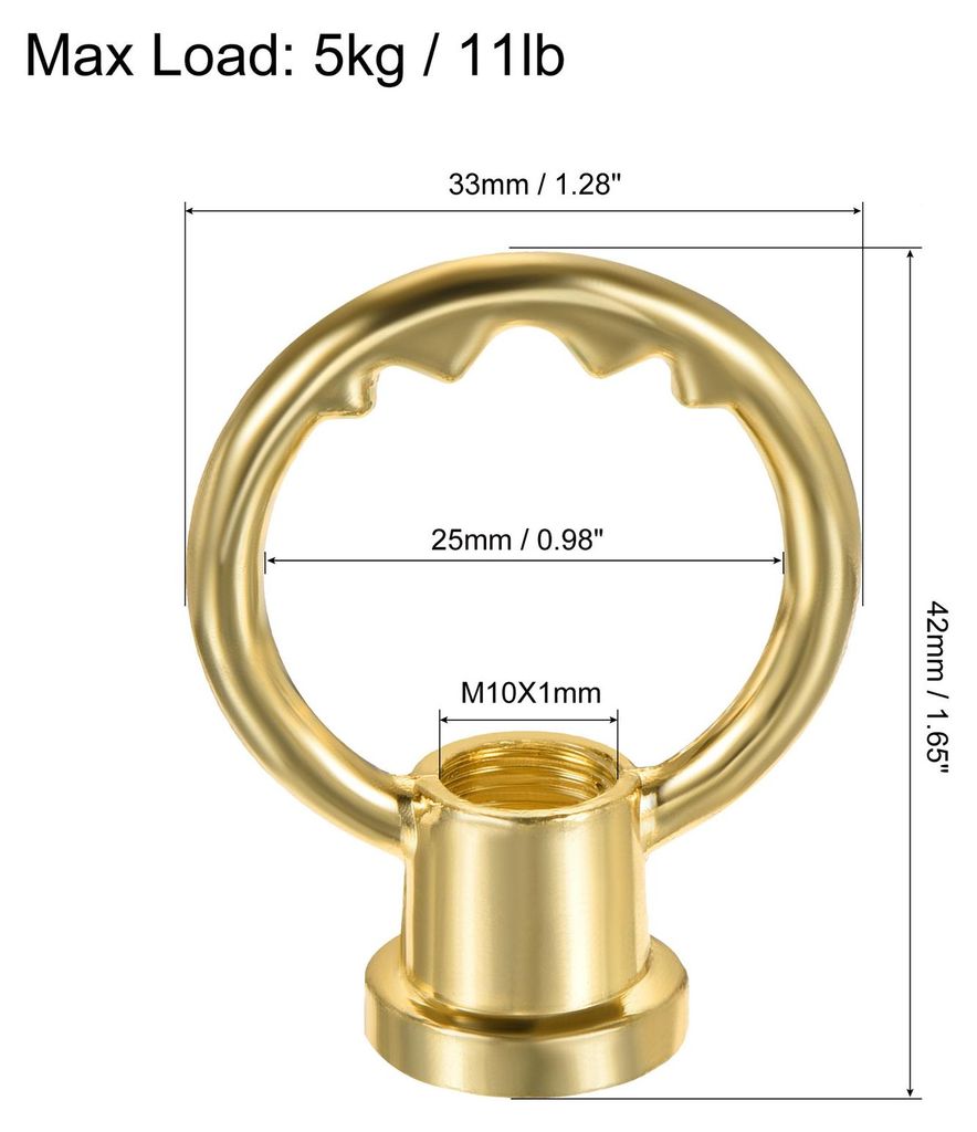 5 Stš¹ck ?senmutter 5kg max. Belastung M10 Gewinde Ringform Weibliche Schlaufe fš¹r H?ngelampe Kronleuchter Messington