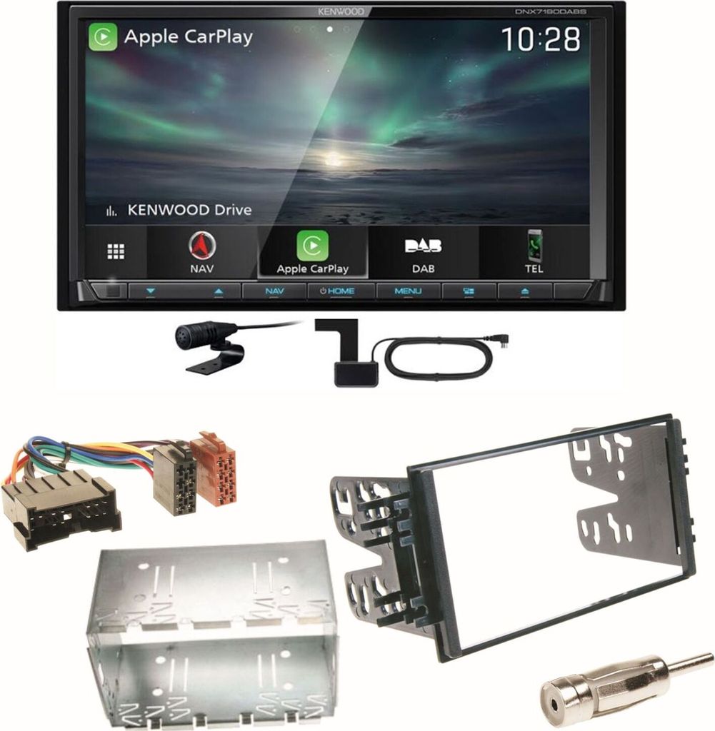 Kenwood DNX-7190DABS Android Auto Einbauset für Kia Sorento JC Rio DC Carnival