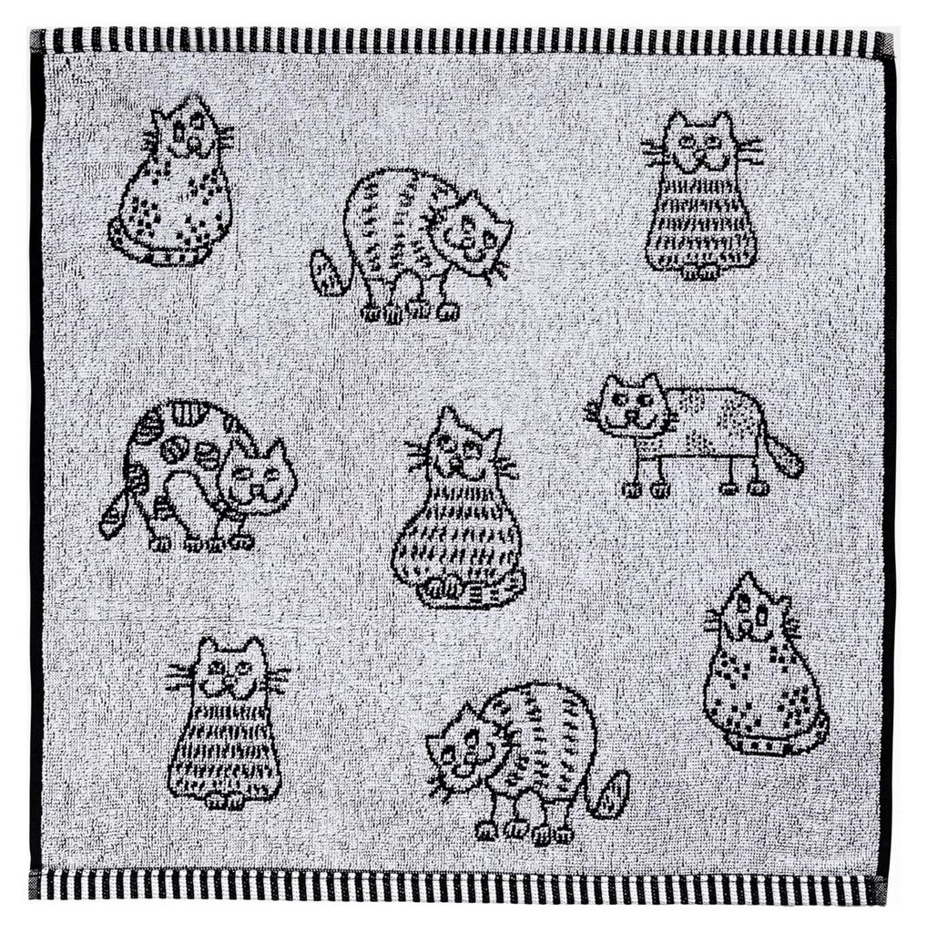 Frottier-Geschirrtuch 2er-Set Baumwolle Katzen Größe 50x50 cm