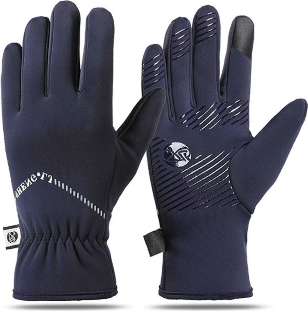 INF Winter Fahrradhandschuhe für Herren: Thermisch, Touchscreen, Winddicht, Rutschfest Blau