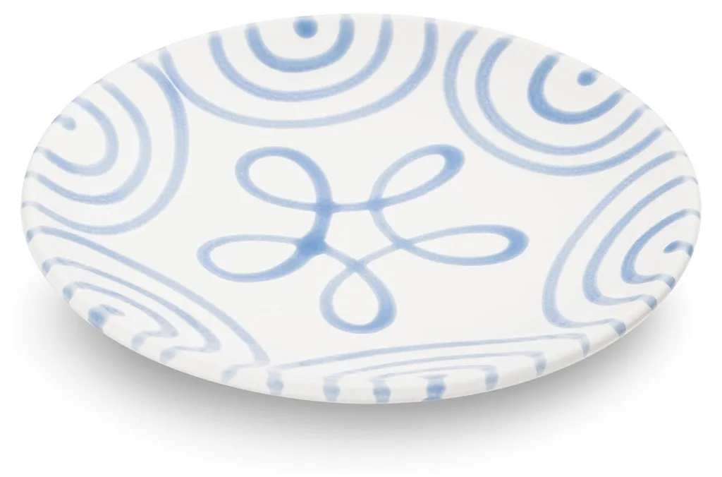 Sous-tasse Gmundner Keramik 15 cm motif flammé bleu, céramique