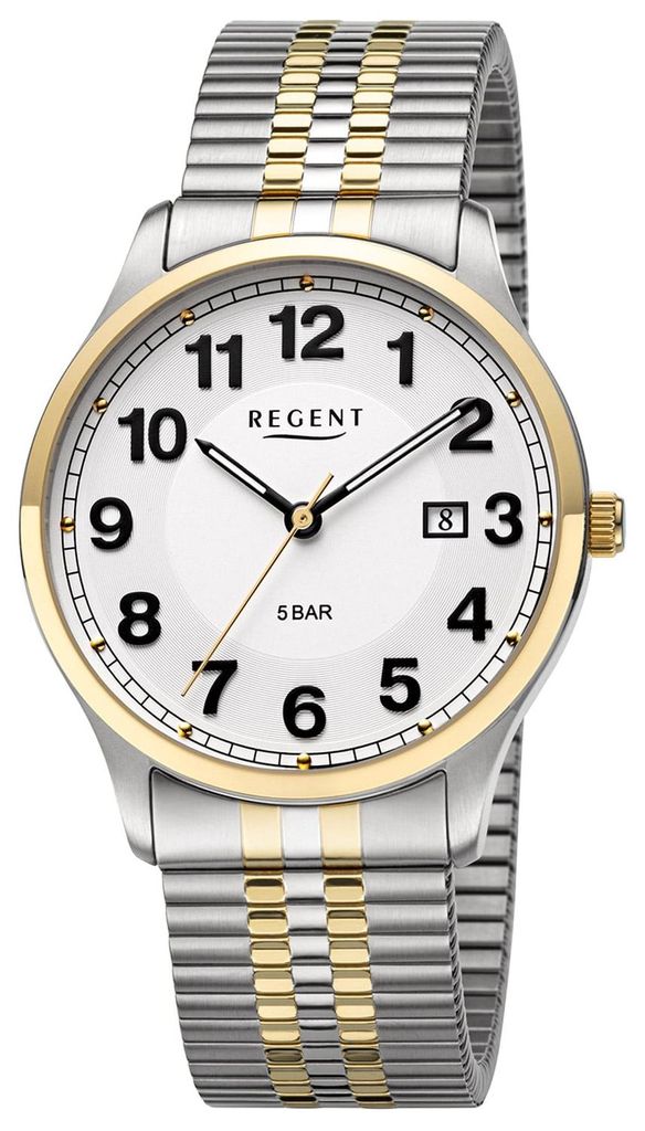 Regent F-1575 Herrenuhr mit Zugband Zweifarbig