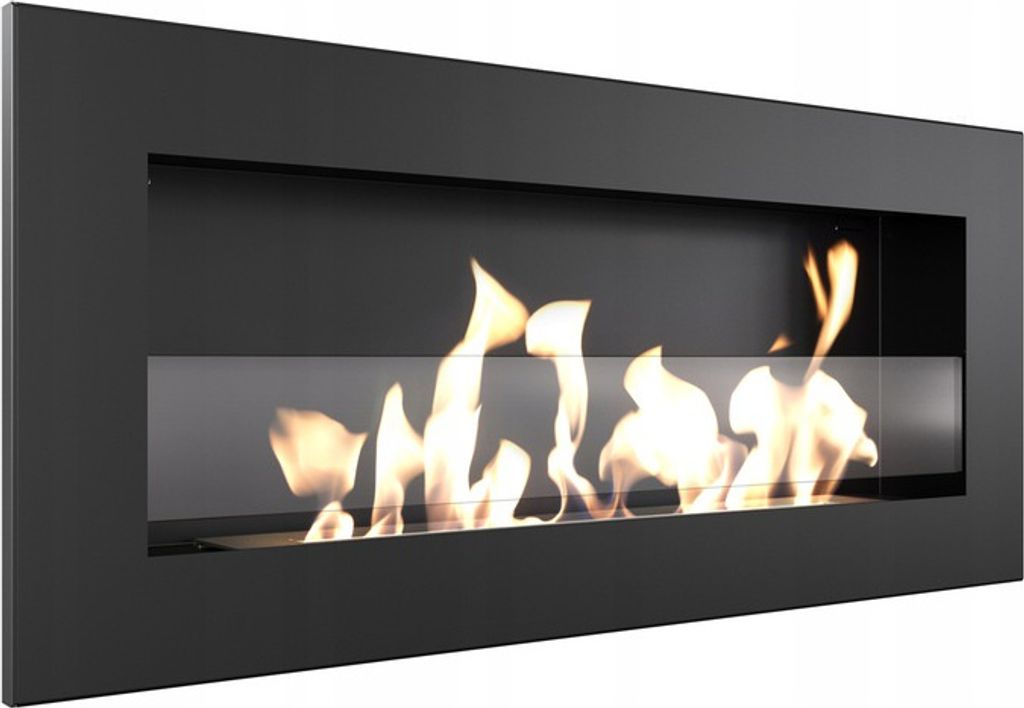 Wandkamin Bioethanol DELTA2 SLIM mit Verglasung set Produktbild 2