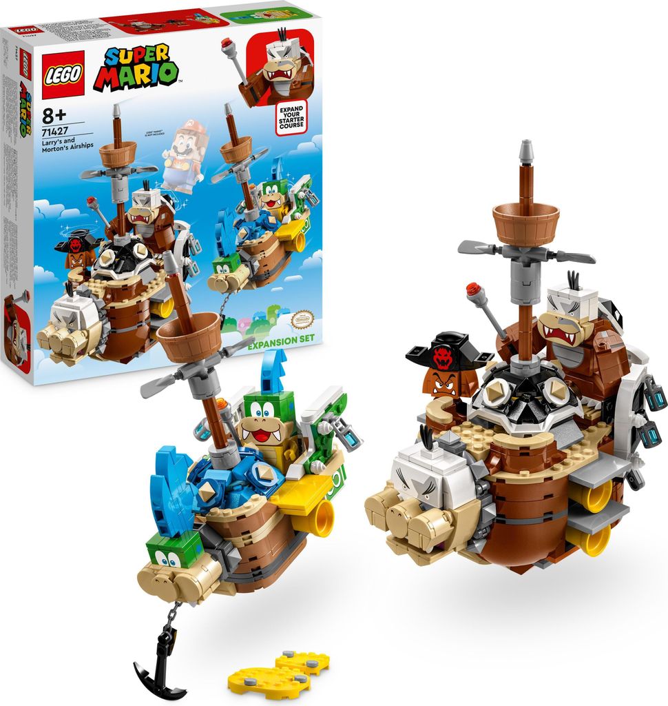 LEGO 71427 Super Mario Larry und Mortons Luftgaleeren – Erweiterungsset, baubares Fahrzeug-Spielzeug mit 3 Figuren zum Kombinieren mit einem Star...