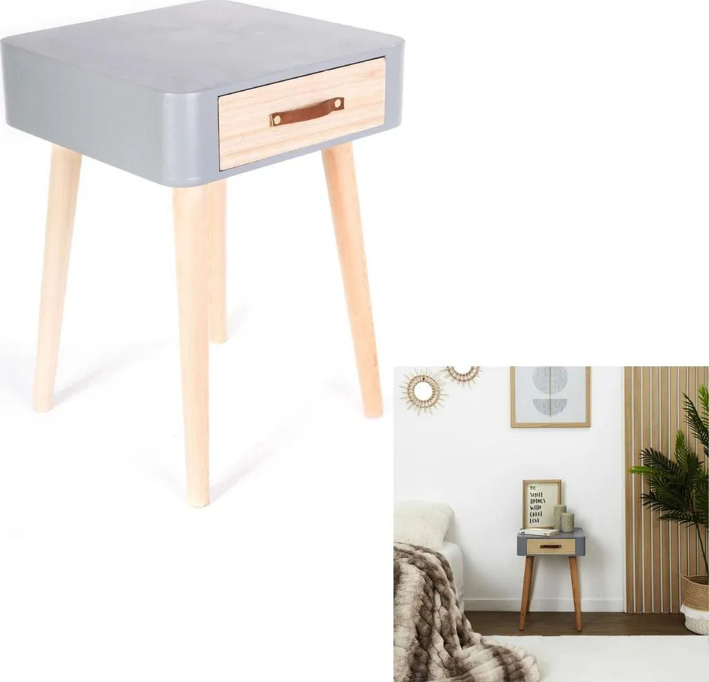 Table de chevet 48 cm avec rangement pour optimiser l'espace du lit - 8
