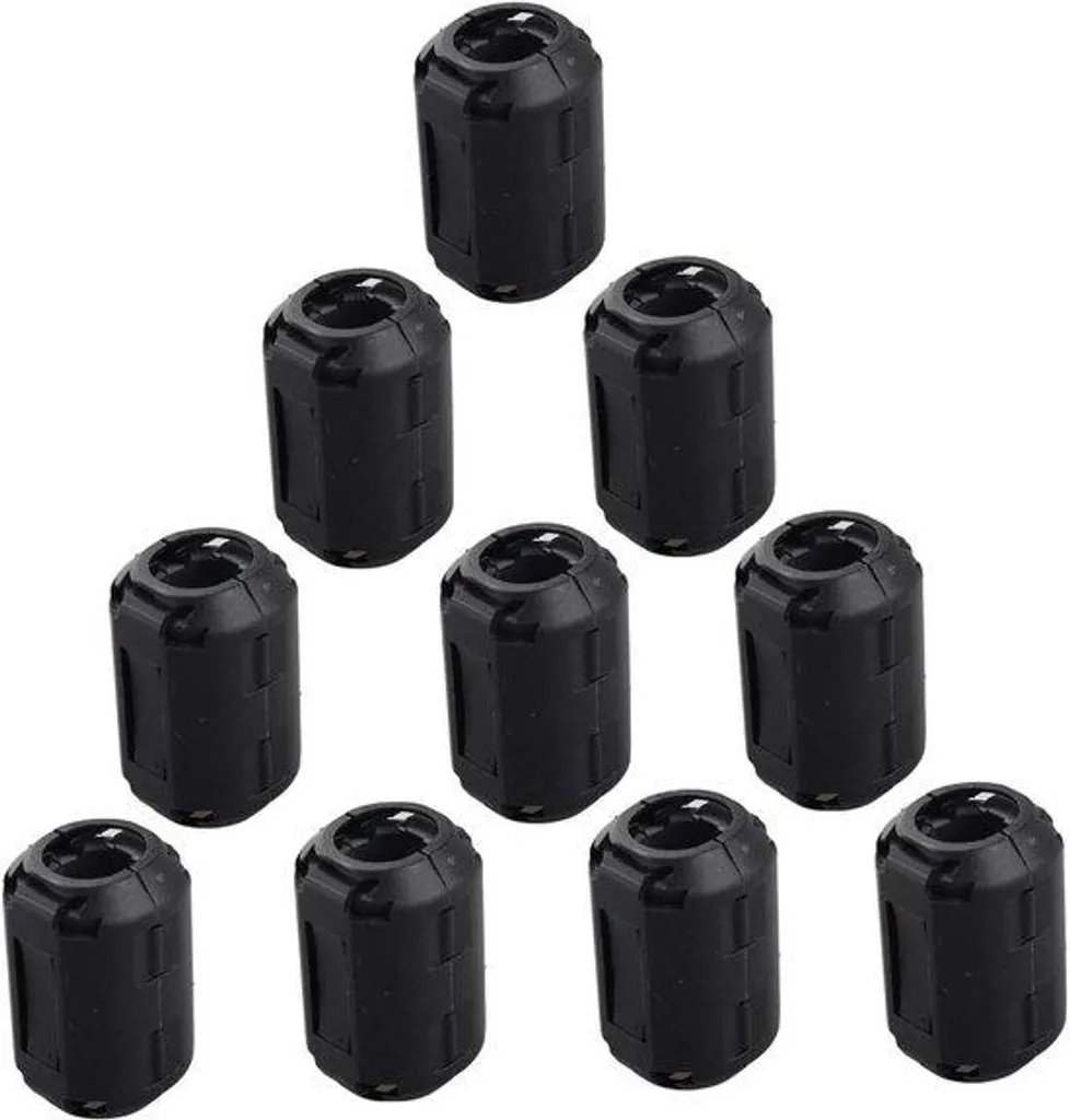 Filtre de Câble en Ferrite Noir 13mm - Suppresseur de Bruit de Ligne x10