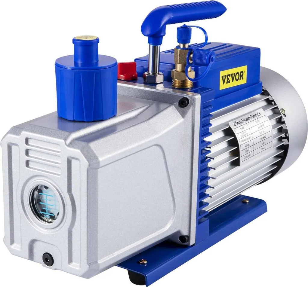 Pompe à vide bi-étagée 10 CFM pour éliminer humidité et gaz résiduels