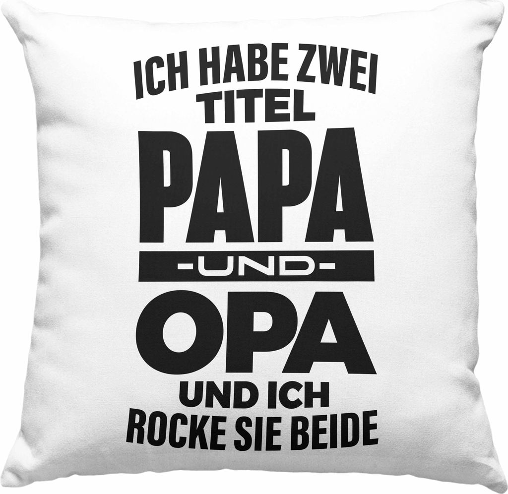 Trendation - Papa und Opa Deko-Kissen mit Füllung 40x40 Geschenk für Opa Weihnachten Geburtstag Lustige Deko-Kissen mit Füllung 40x40 Bester Opa...