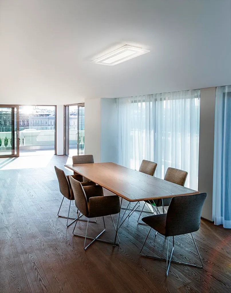 Luminaire de Plafond LED Design Carré Métal Blanc 51W CCT Sélectable