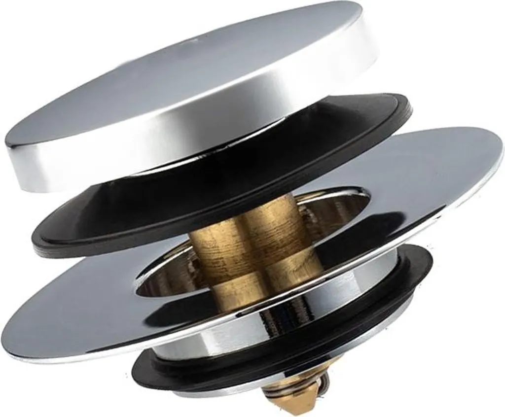 Kit 2 Nuclei Click-Clack Argentati per Vasca - Ottone di Lusso - 3