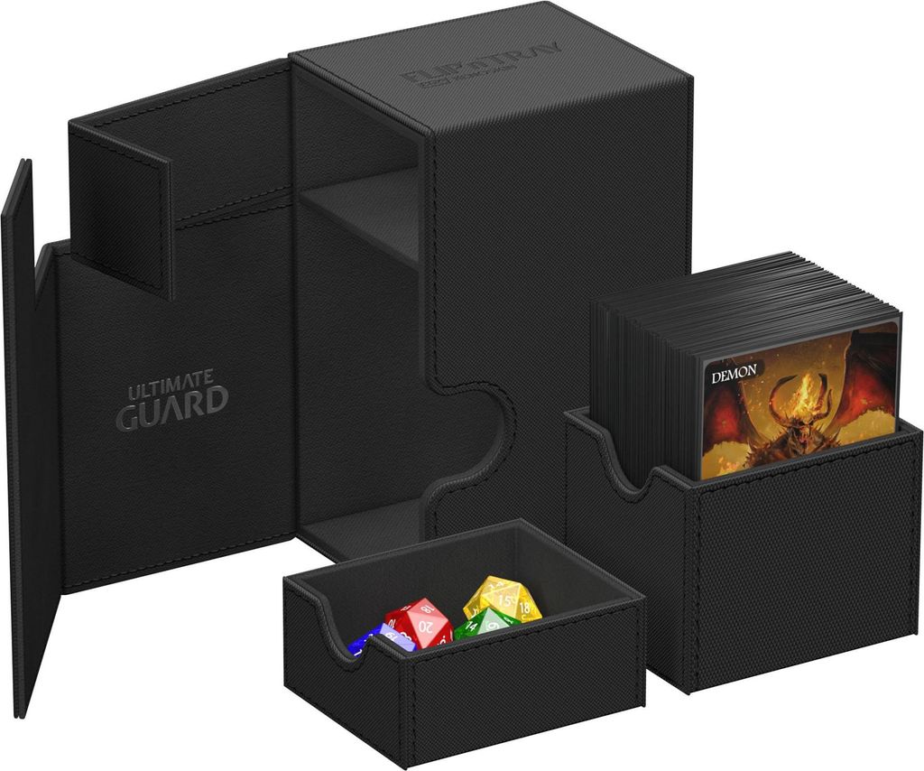 Ultimate Guard Flip`n`Tray 80+ XenoSkin Monocolor Schwarz Zdjęcie produktu 