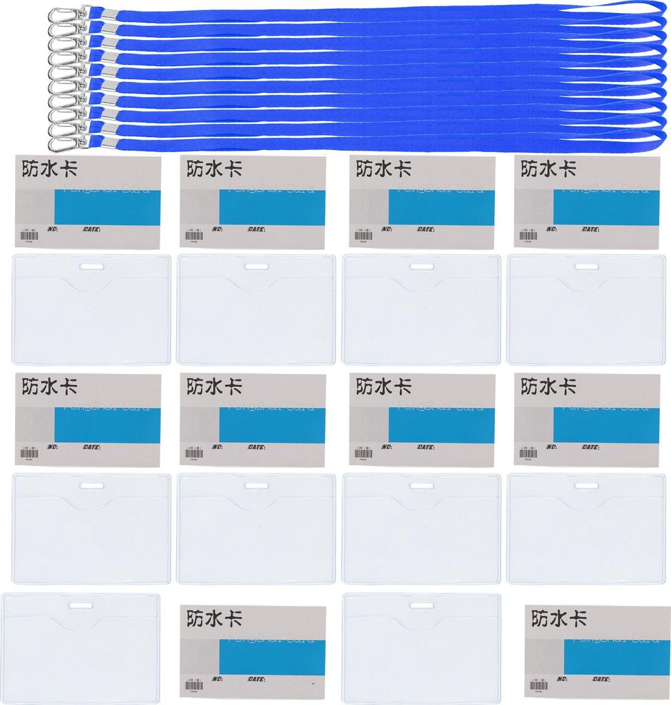 10pcs Badge Set transparent wasserdichte weiche dicke Visitenkartenhalter für Ausstellungsworkblue