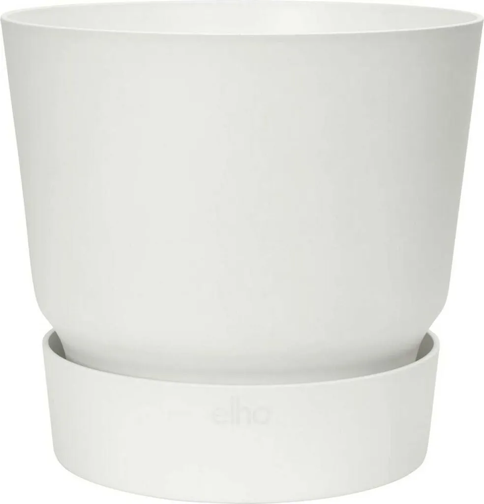 Elho Greenville Round 47 cm Blanc - Pot de Fleurs Design avec Réserve d'Eau