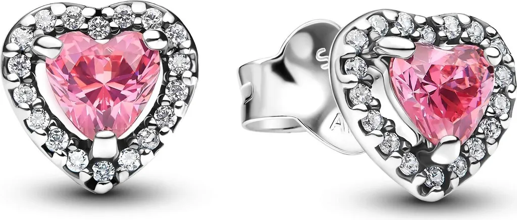 Boucles d'oreilles Pandora Cœur Rose Idéales pour Cadeau Anniversaire Femme