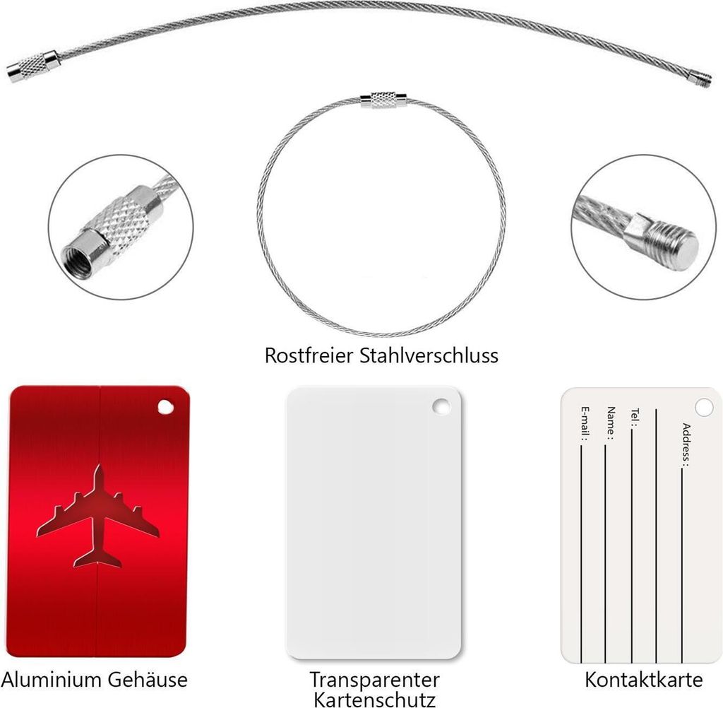 Reise Kofferanhänger Namensschild Gepäck Anhänger Schild Produktbild 6