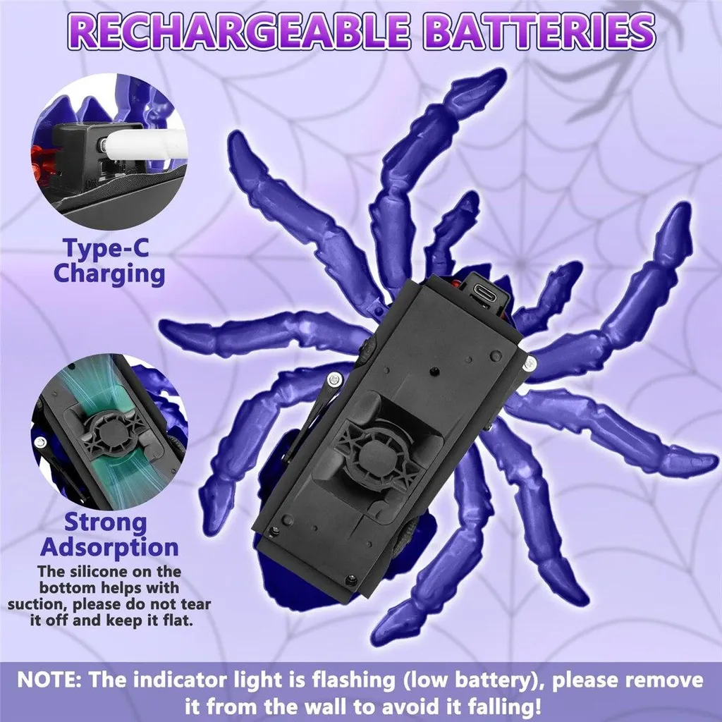 Cadeau Enfant : Araignée Télécommandée Violette pour Murs et Sols - 5