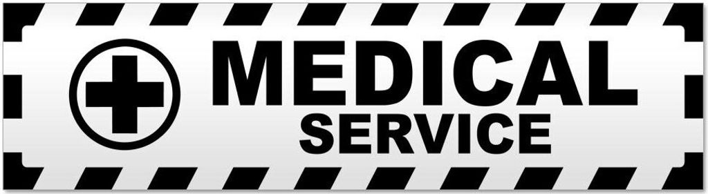 Kiwistar Medical Service Kreuz gestreift Magnetschild Schild magnetisch - 30cm Schwarz - Magnetfolie für Auto PKW Kfz