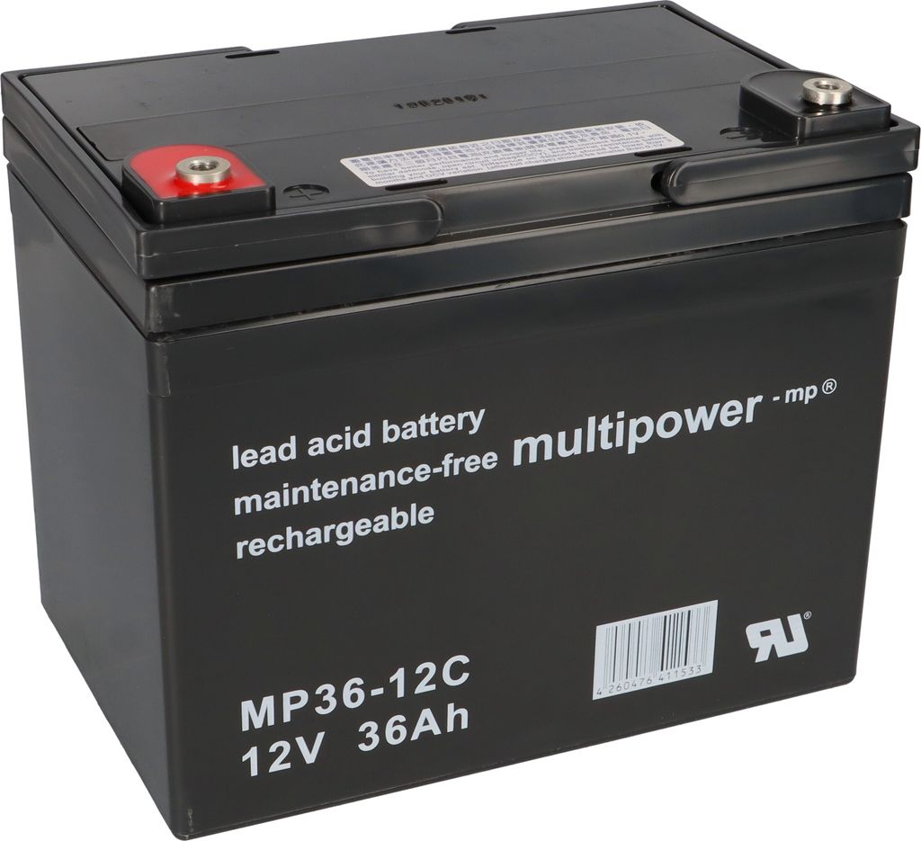 Multipower Blei-Akku MP36-12C 12V 36Ah Zyklenfest, M6 Produktbild 