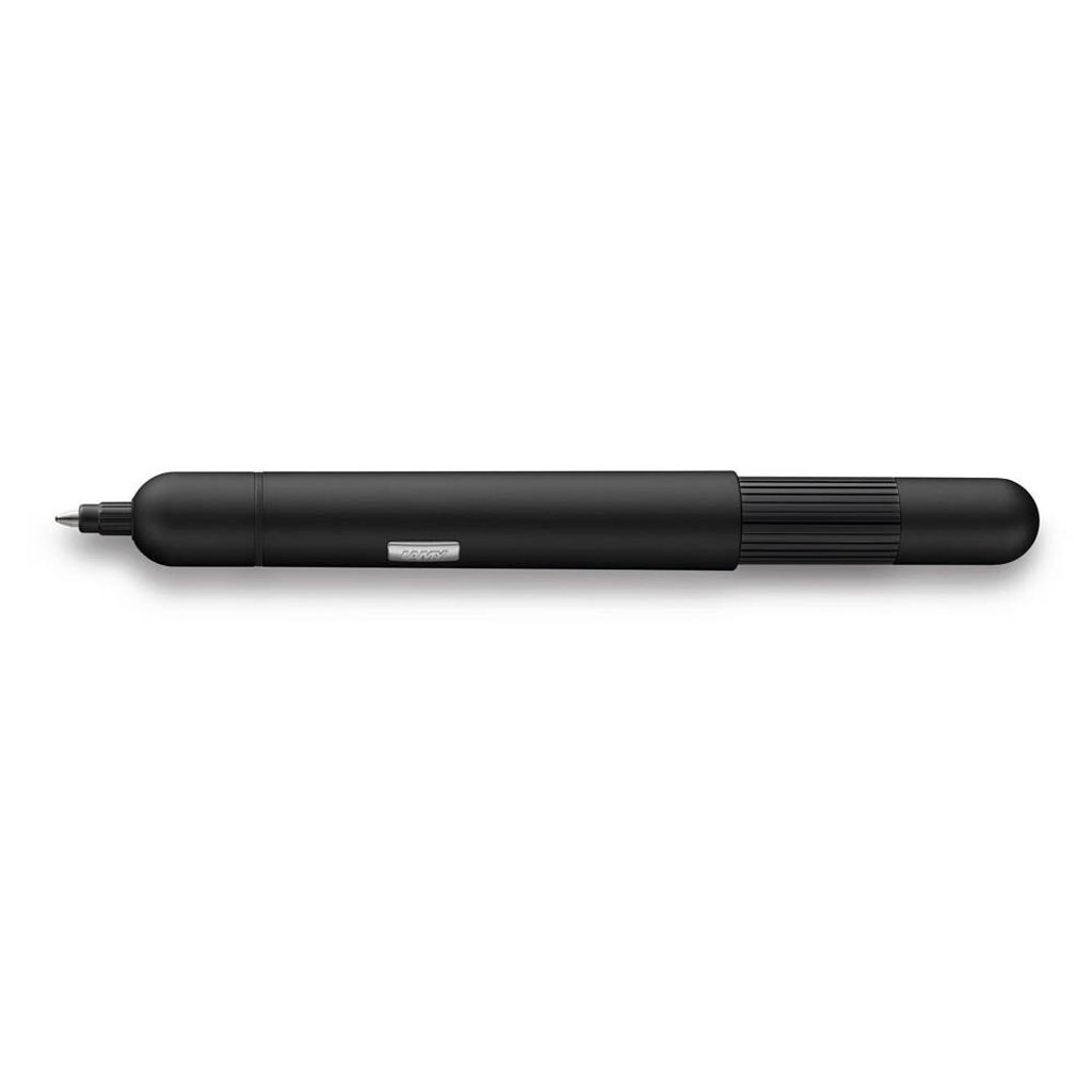 A black LAMY pico ballpoint pen is shown horizontally against a white background.