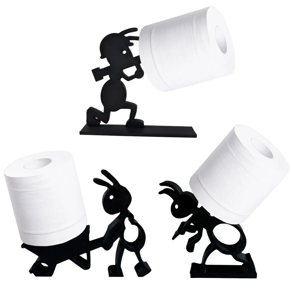 Support papier WC design fourmi en fer forgé 3 pièces pour maison