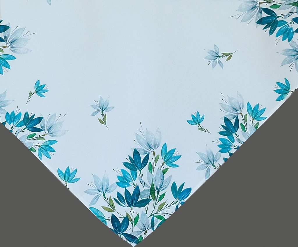 Tischwäsche mit Druck Blätterregen auqa/weiß 85 x 85 cm Produktbild 
