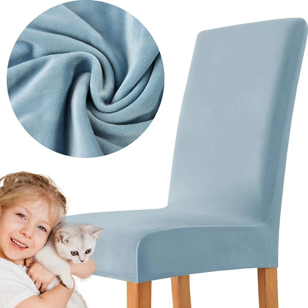 Set Coprisedia Velluto Azzurro Elasticizzato | Offerta Miglior Prezzo