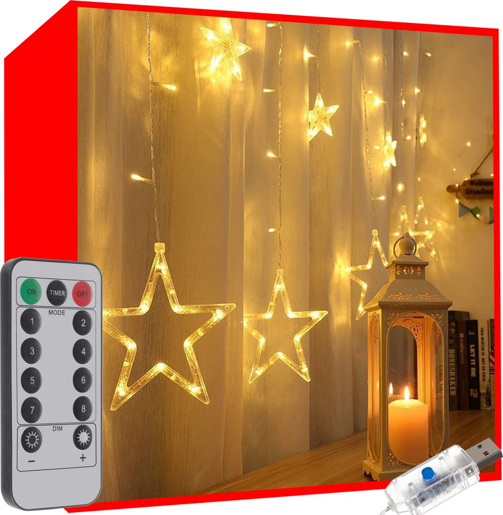 Svetelný záves 138LED USB - teplá biela KŚ19750 Obrázok produktu 