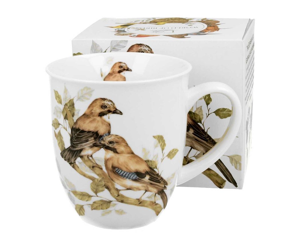 Duo Kaffeebecher Tiere, Eichelhäher aus Porzellan, Becher, Produktbild 