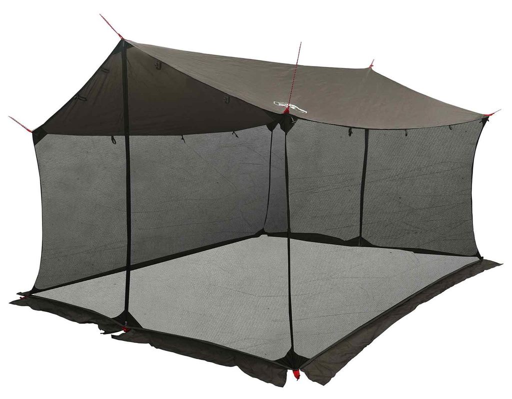 vidaXL Camping-Tarp mit Netzwänden Braun Grau 340 x 260 x 220 cm
