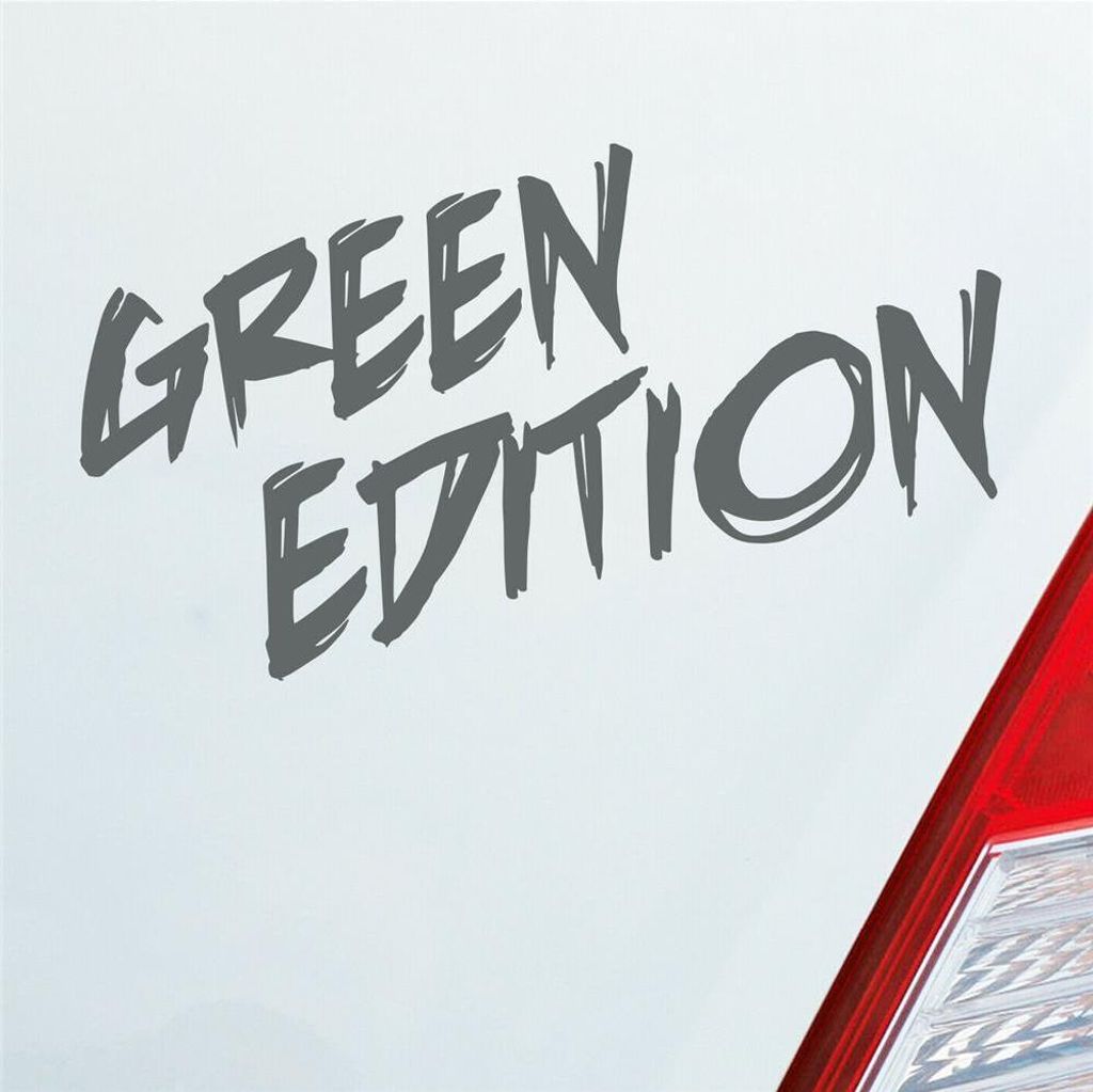 Auto Aufkleber Green Edition Auto Car Tuning Motorrad 15x7 cm Grau Sticker Heckscheibenaufkleber