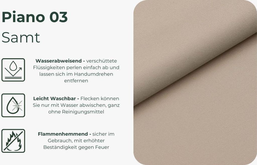 VALLH Polsterbett Bett 180x200 mit bettkasten Beige Samt - Produktbild 