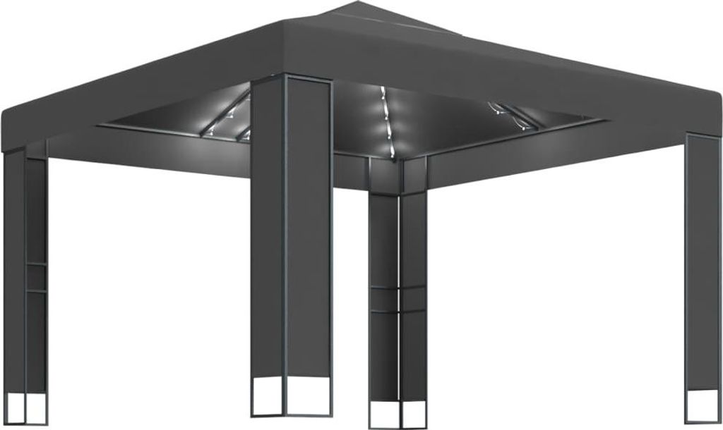 vidaXL Pavillon mit Doppeldach & LED-Lichterkette 3x3 m Produktbild 
