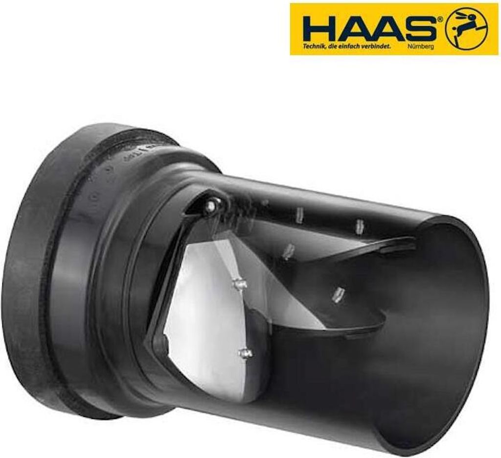 HAAS PE-Wand-WC-Anschlussgarnitur DN 90 mit Rattenklappe Produktbild 4