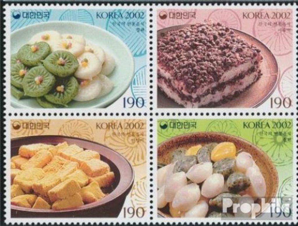 Briefmarken Süd-Korea 2002 Mi 2249-2252 Viererblock (kompl.Ausg.) postfrisch Speisen